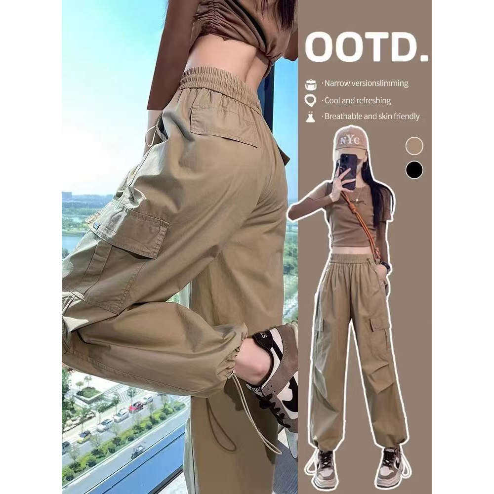 清仓捡漏卡其色速干工装裤女春夏