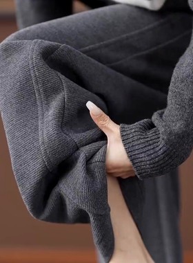 清仓捡漏灰色香蕉裤女秋冬显瘦休闲窄版镰刀阔腿裤慵懒松弛感裤子