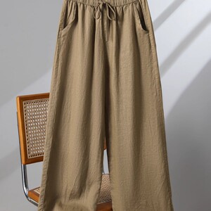 清仓捡漏休闲棉麻阔腿裤女士夏季新款妈妈裤子宽松直筒亚麻九分裤