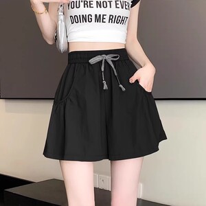 冰丝速干a字短裤女夏季阔腿裤子