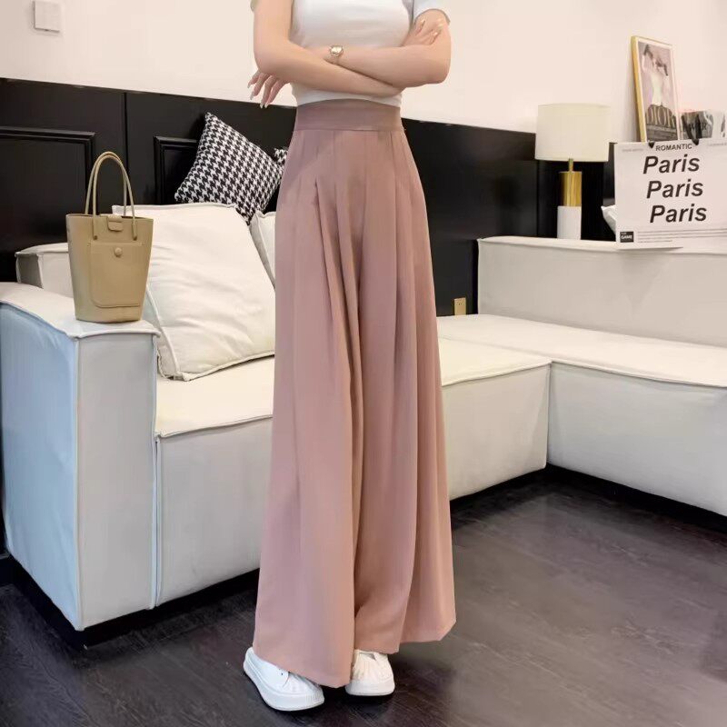 清仓捡漏~冰丝阔腿裙裤女夏季宽松显瘦休闲西装裤垂感大摆拖地裤