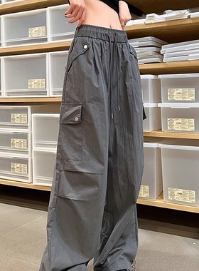 清仓捡漏灰色速干工装裤女夏季女款小个子美式休闲登山伞兵裤夏天