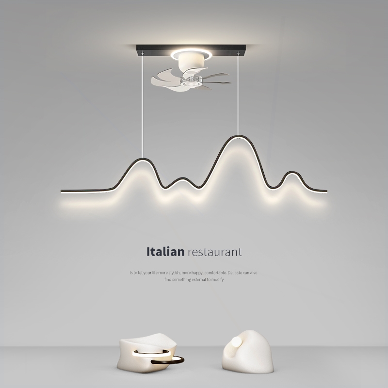 餐厅吊灯风扇灯现代简约变频摇头