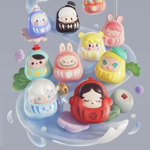 泡泡玛特萌粒达摩系列迷你摆件
