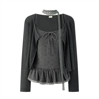 外套气质两件套装女工作室原创叠