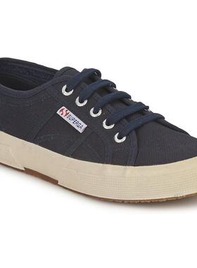 代购Superga女士帆布鞋轻便舒适日常穿着耐磨耐穿透气性好深蓝色