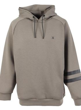 代购Hurley卫衣男士保暖速干轻量透气灰色宽松版型拉链口袋反光