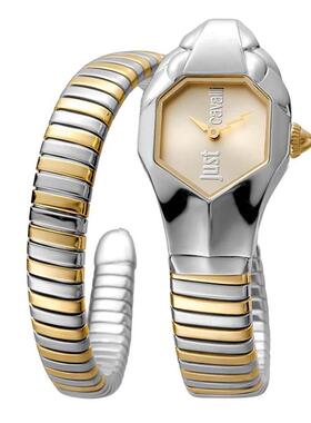 代购Just Cavalli女士腕表计时夜光日期防刮金属双色钢带防水