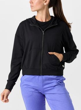 代购Vuori女士连帽外套柔软触感舒适穿着保暖设计易穿脱黑色