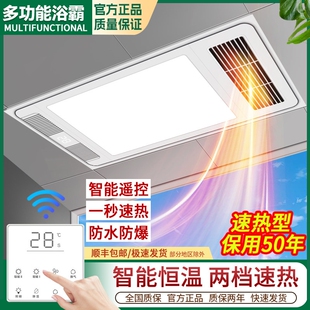 风暖浴霸照明排气扇一体集成吊顶间暖风换气取暖LED灯五合一卫生