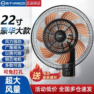 电风扇家用遥控摇扇大风力餐厅头定时静音墙壁挂 扬子壁扇壁挂式
