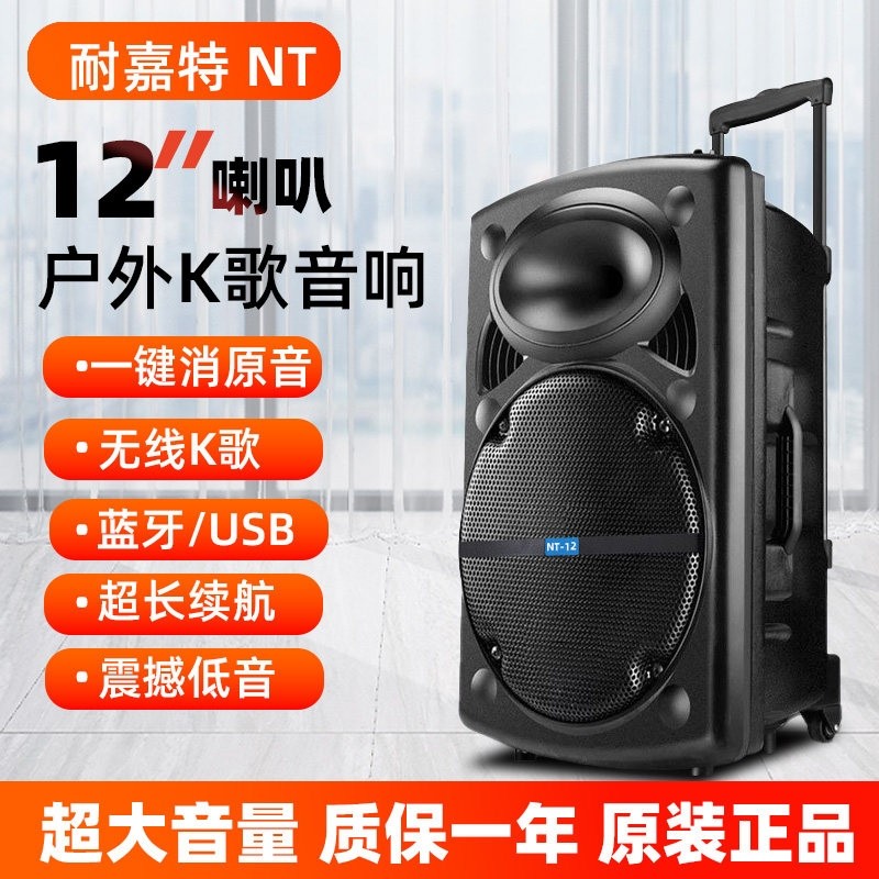 户外音响大功率无线蓝牙连接12寸舞音箱家用唱K歌低音炮话筒广场