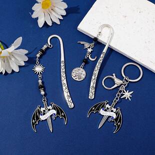 Charm Acotar Moon Bookmark - Fantasy Sun Star Silver Chain P