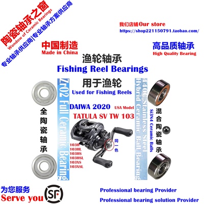 20泰版蜘蛛SV103远投陶瓷轴承|20 DAIWA TATULA SV TW103 Bearing