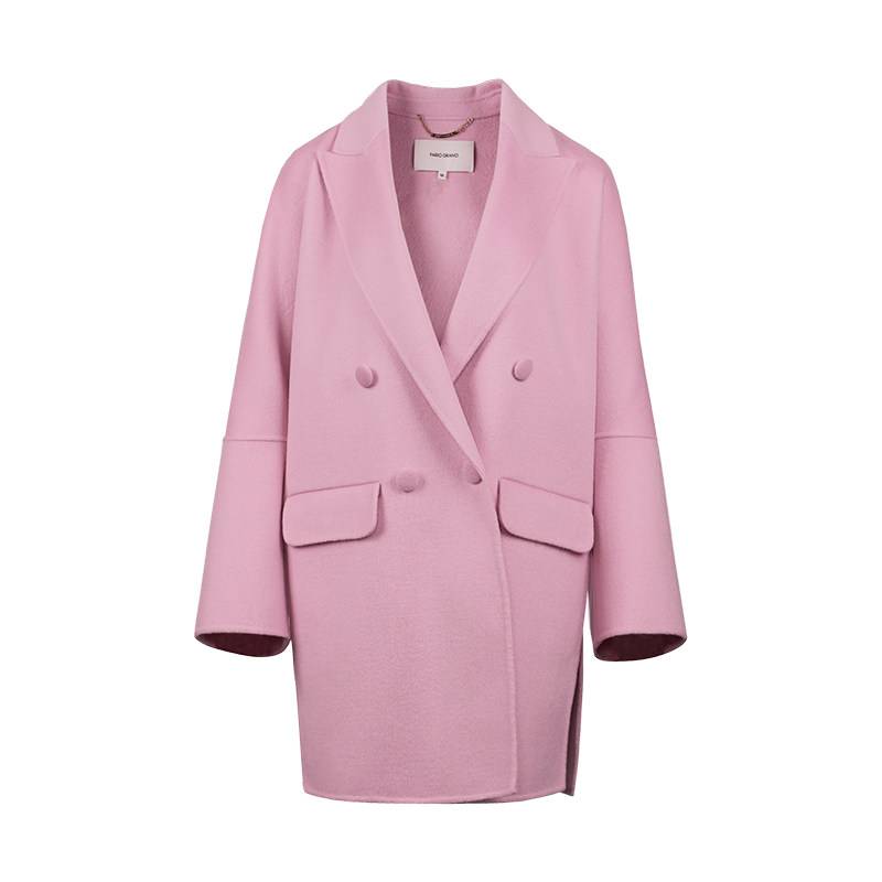 farro grano/菲诺格诺23秋冬新款通勤长袖休闲直筒型呢子大衣女装