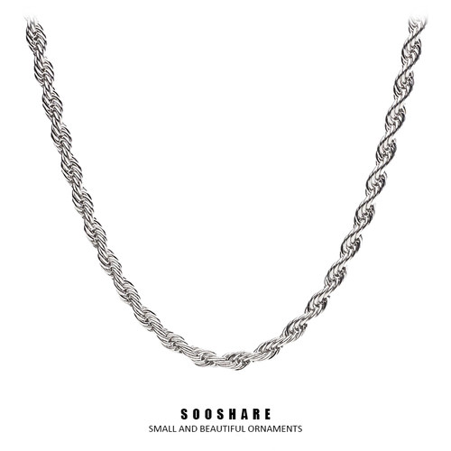 美式麻花链男潮项链锁骨链颈链
