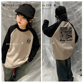 大e小e2024冬新款 潮5063 儿童童装 男童女童卡通加绒长袖 T恤打底衫