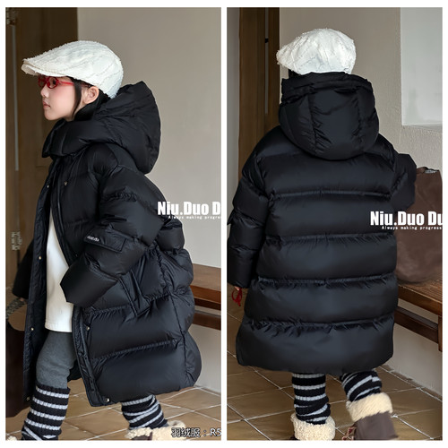 牛哆哆2025冬男童中长款羽绒服