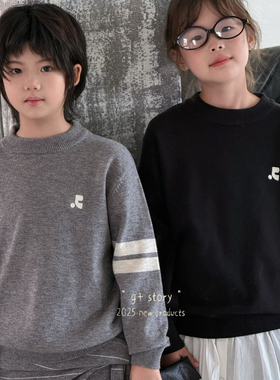 G+品牌2025秋冬冬款男女童圆领毛衣针织衫打底衫中大童儿童52838