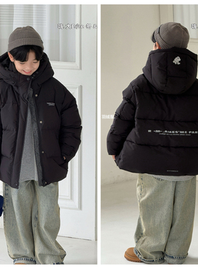 大e小e2025冬新款男童女童加厚羽绒服外套中大童儿童童装潮93950