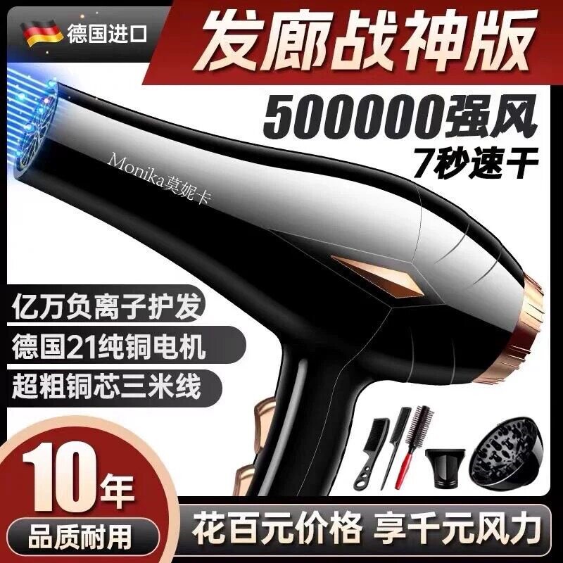 德国家用吹风机大风力发廊大功率风静音电吹风速干负离子宿舍冷热