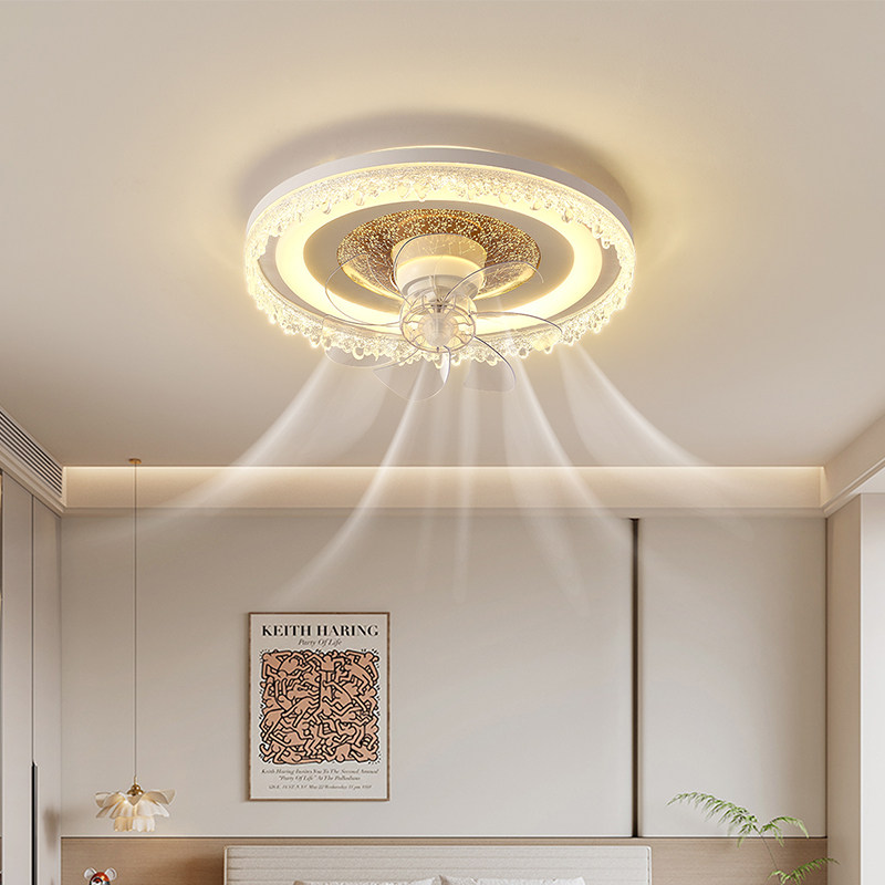 原木公主卧室风扇灯2026新款现代简约轻奢吸顶灯具LED家居灯饰