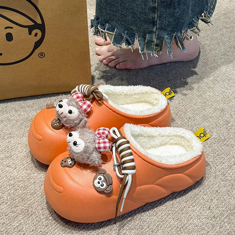 2025秋冬季新款卡通防水棉拖鞋女