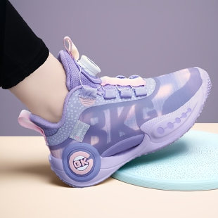 BKG女孩篮球鞋女童鞋春秋新款网面透气超轻运动鞋软底防滑跑步鞋