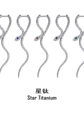 星钛 灵蛇直针耳圈F136钛合金精致独特小众防过敏医用植入级