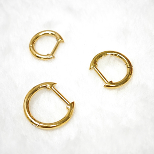 星钛 1.2粗养耳洞防过敏医用植入级 镀金直针耳圈F136钛合金单只装