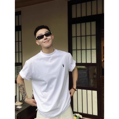 夏季男士重磅纯棉320G战马T恤