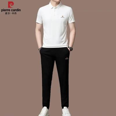 夏季薄款翻领男款时尚两件套男