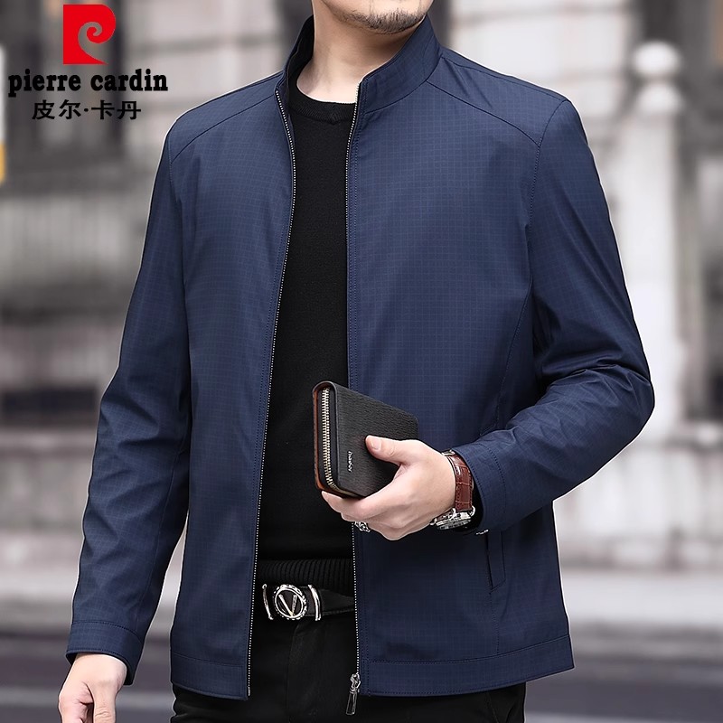 皮尔卡丹行政夹克男士2025新款中年男装春秋爸爸装休闲薄款外套