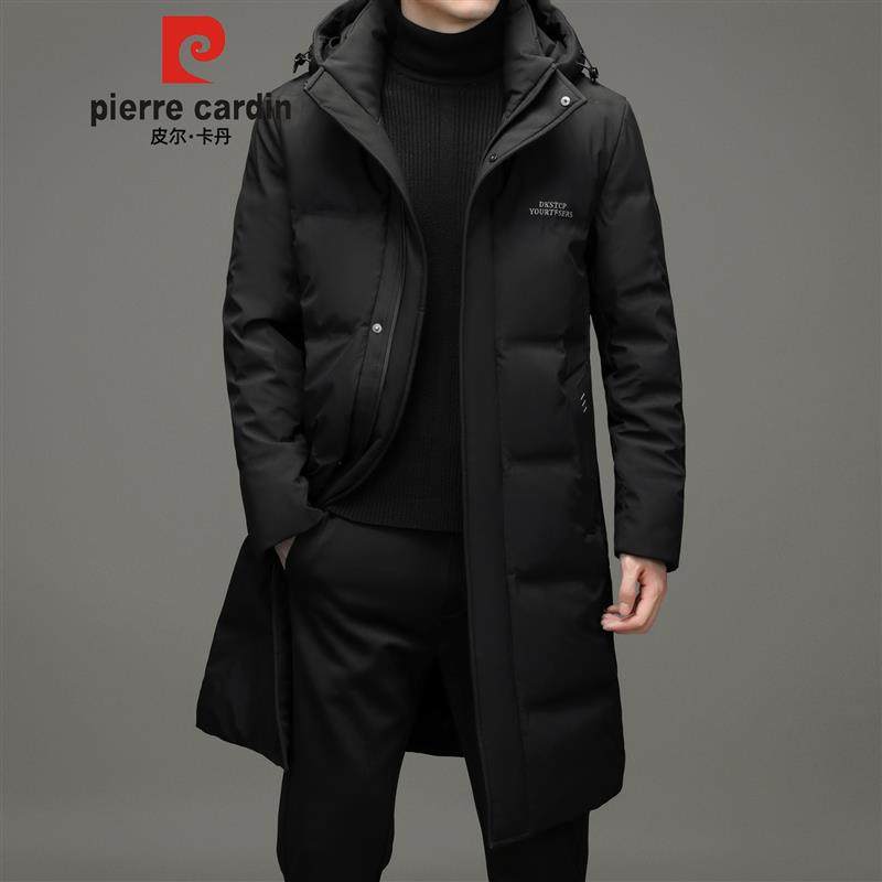 皮尔卡丹长款羽绒服男加厚保暖休闲外套防寒鹅绒服中青年新款冬装