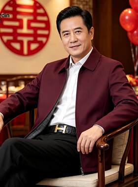 皮尔卡丹男士翻领夹克春秋