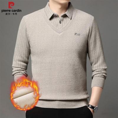 雪貂绒加绒加厚上衣爸爸装打底衫