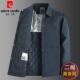 皮尔卡丹秋冬二棉外套男士 加肥加大翻领商务休闲夹克加厚保暖棉衣