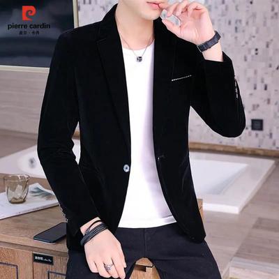 丝绒韩版修身纯色上衣休闲西服