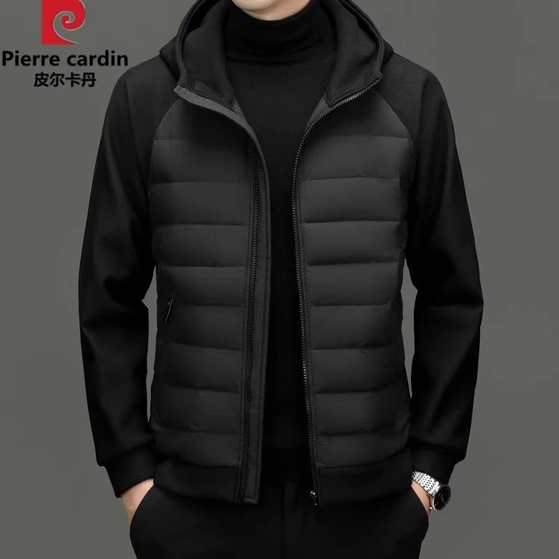 皮尔卡丹秋冬季男士轻薄款羽绒服短款2025时尚90鸭绒保暖连帽外套