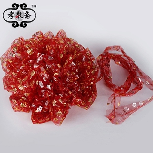 清明手绑双层绸子布大红花布花墓碑碑柱狮子拉花下葬安葬扫墓包邮