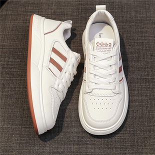 设计感爆休闲运动板鞋 新款 女生百搭春秋平厚底2025夏季 德训小白鞋