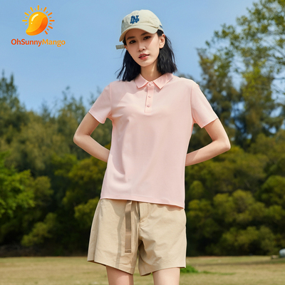 OhSunnyMango 冰丝翻领POLO衫男女同款短袖透气商务休闲
