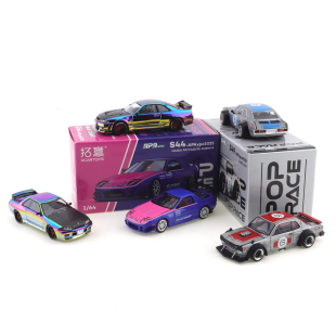 拓意POPRACE1/64 佛山展会限定变色龙R32 R33合金车模型收藏摆件