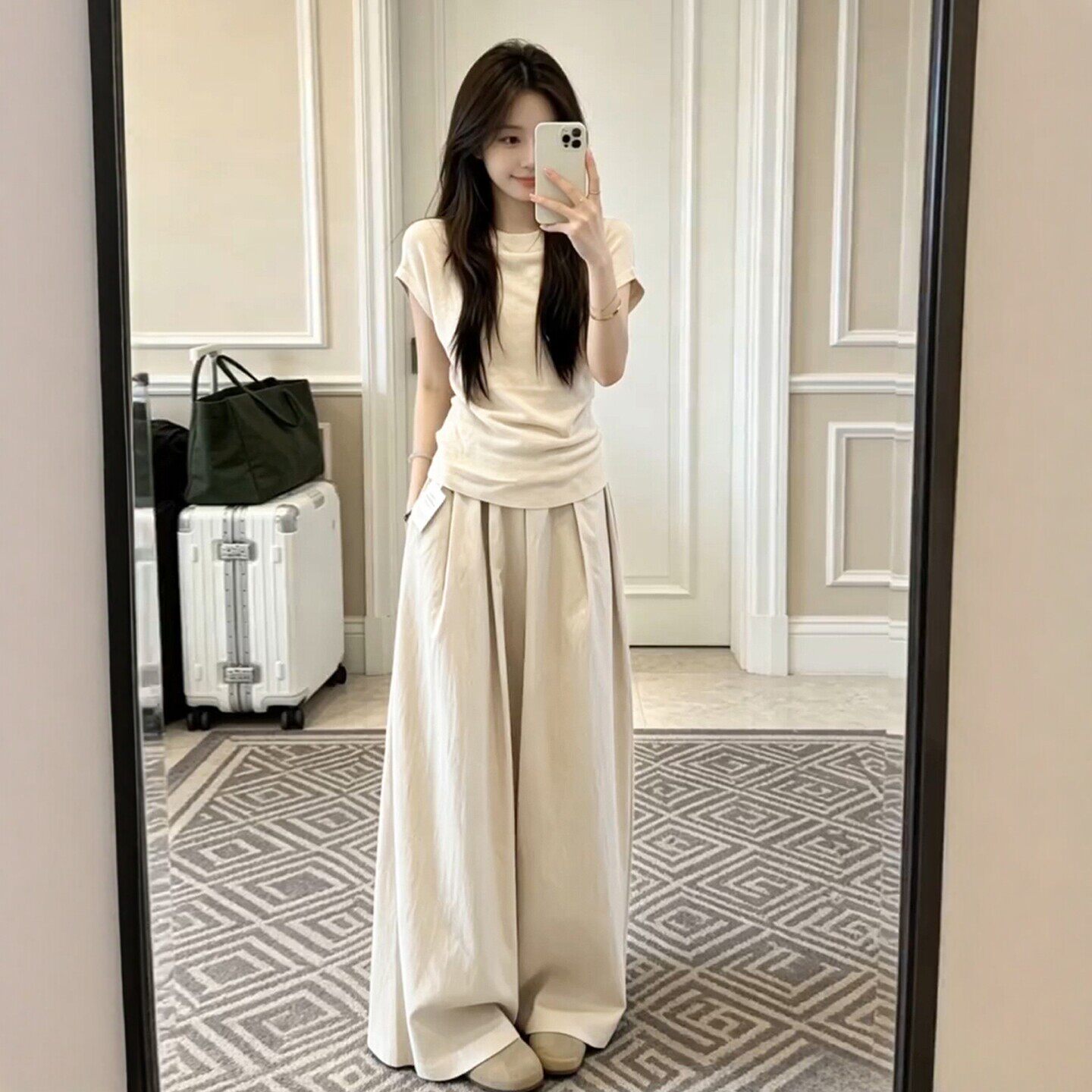 2026新款巨好看休闲运动套装女夏穿搭一整套短袖t恤阔腿裤两件套