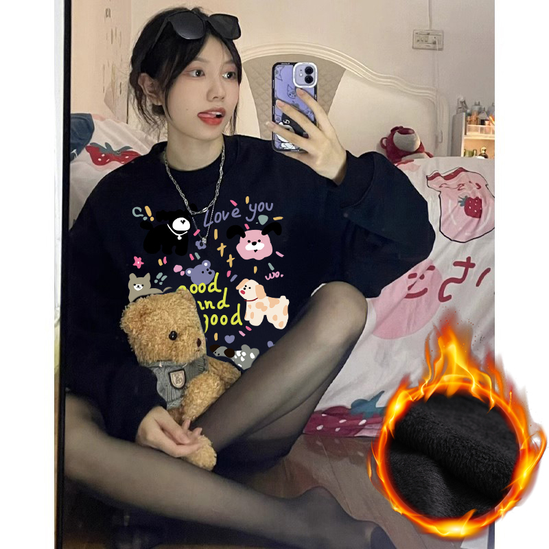 约400g！加绒！秋冬情侣卫衣女2件