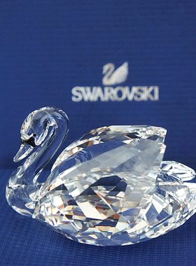 施华洛世奇大号纯净天鹅水晶摆件
