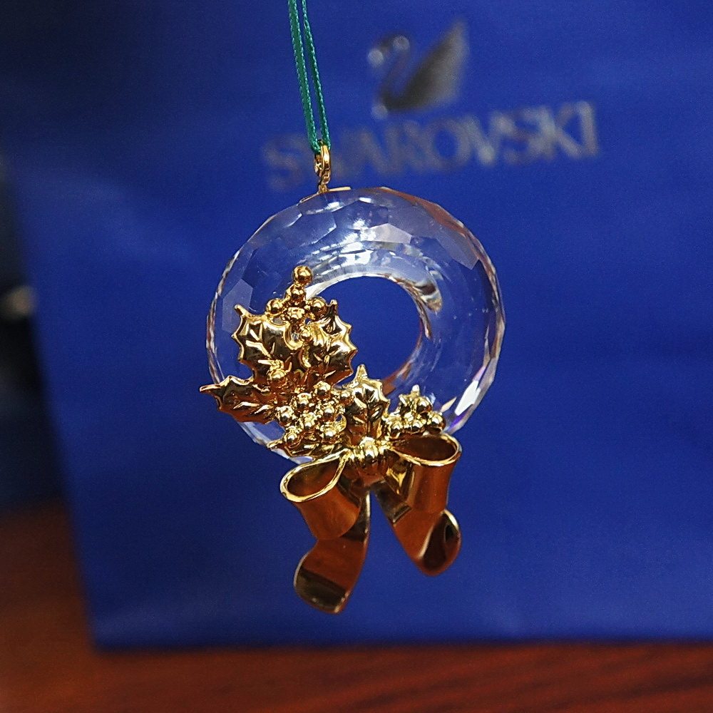 无包装特价现货 施华洛世奇 金色花环水晶挂件203081 追忆系列