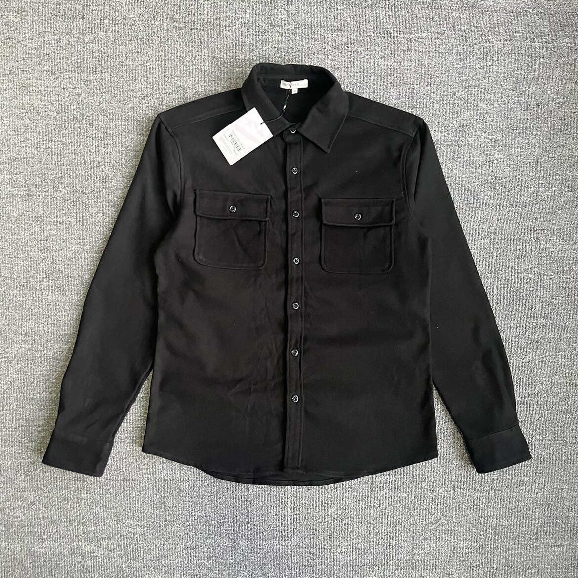 出英国工装双口袋长袖衬衫男痞帅修身休闲上衣潮流外套寸衫男长袖