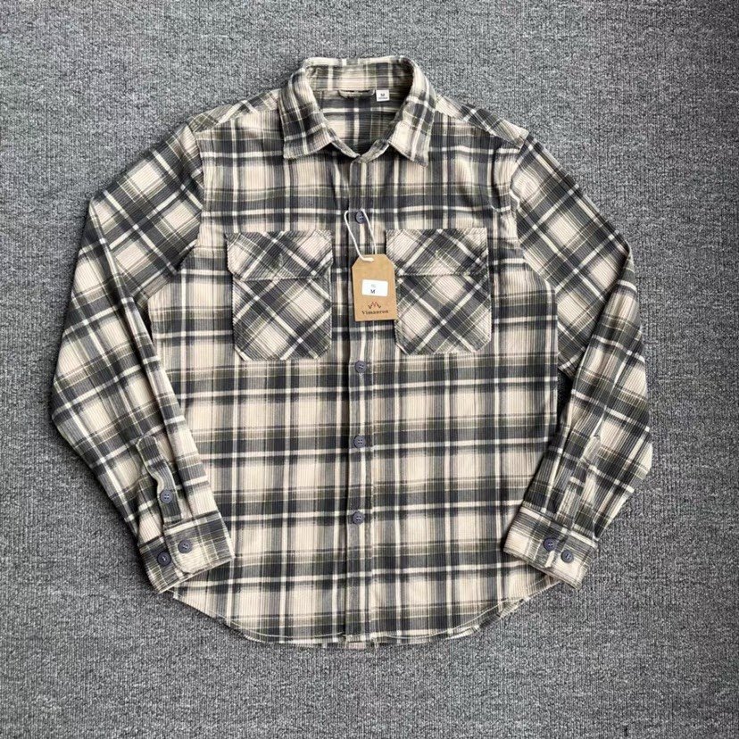 秋季款复古水洗休闲翻领条纹灯芯绒格子衬衫男长袖打底衬衣ins潮,男装,衬衫,淘宝优惠券,粉丝福利购,淘宝优惠卷