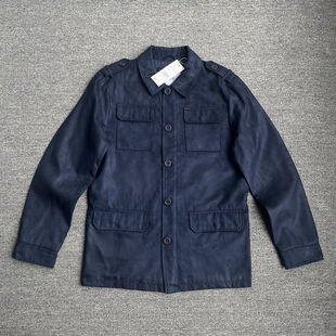 出法国春秋款M65式桃皮绒翻领猎装夹克美式复古工装多口袋男外套